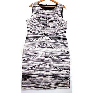 Adrianna Papell Sleeveless Geometric Textured Sheath Dress Size 16 Career Work